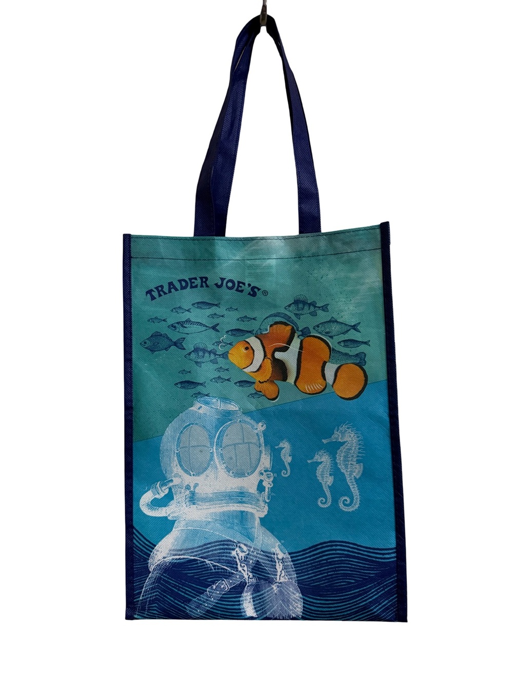 Trader Joe's Blue Ocean Clownfish Tote Bag